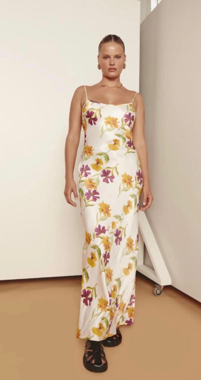 VRG Girl Floral Sateen Slip Maxi Dress Size 6